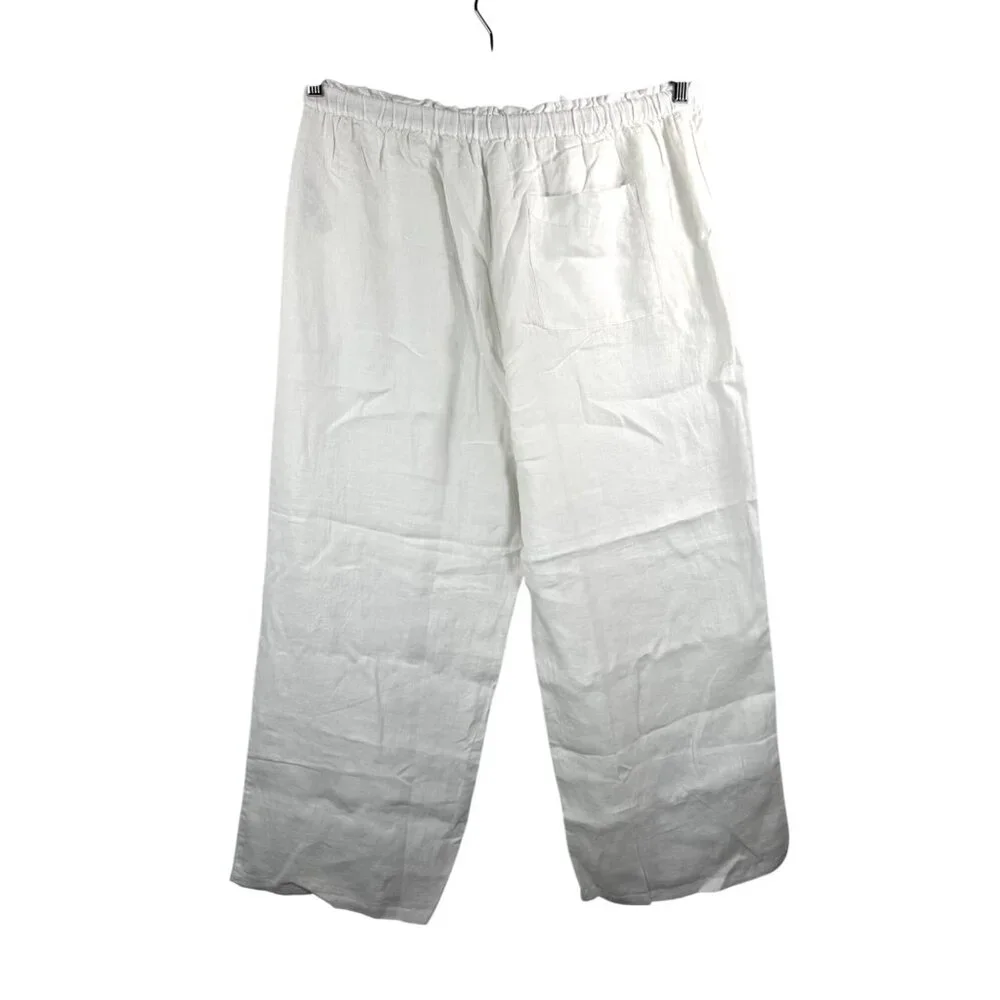J.Crew Soleil pant in linen wide leg 90s boho white sz XL - Picture 4 of 9